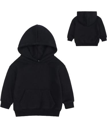 Kids Boy Girls Black Fleece Hoodie - Soft Winter Sweatshirt for 8-9 Years - Buy Online on SooperMarket.com