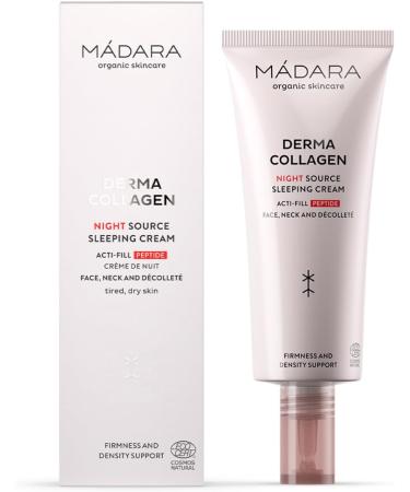 MADARA Organic Skin Care DERMA COLLAGEN Night Source Sleeping Cream Overnight Hydrating & Firming Cream with Peptides Algae & Hyaluronic Acid for Anti-Aging & Skin Renewal 70ml - Buy Online on SooperMarket.com
