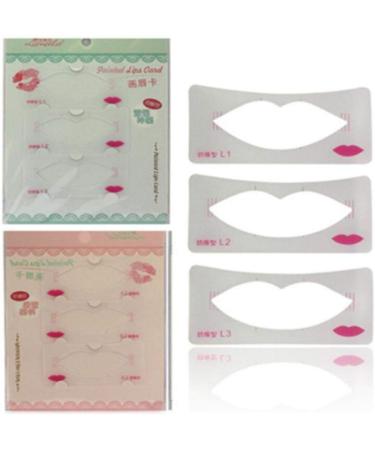 AMOYER 3Pcs Lip Liner Stencils - Perfect Lip Line Template for Flawless Makeup | 3 Stylish Designs - Buy Online on SooperMarket.com