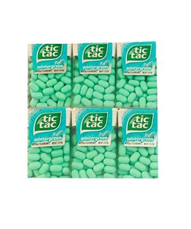 Tic Tac Wintergreen Flavored Mints 6 Pack| Wintergreen Mints 1 oz Tub | Low Calorie Wintergreen Mints | Pack of 6