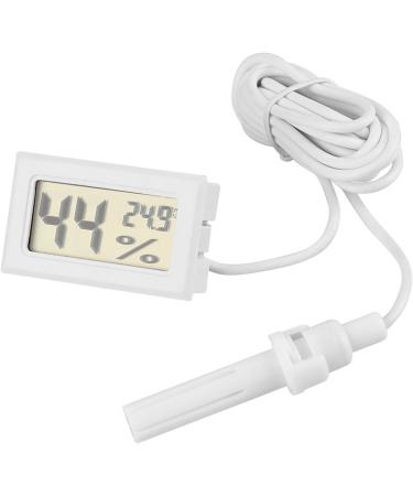 ASHATA Digital Hygrometer 2-in-1 LCD Display Thermometer Hygrometer with External Probe for Reptile Mini Digital Electronic Temperature Hygrometer(White) - Buy Online on SooperMarket.com