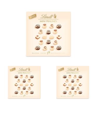 Lindt chocolate - white mini pralin s |90 g |Praline box 18 chocolates in 6 delicious varieties |Praline gift |Chocolate gift (pack of 3) white 90 g (pack with 3)