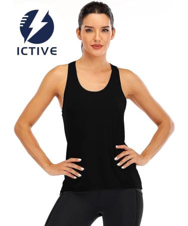 ICTIVE Women's Cross Backless Racerback Tank Top - Medium Black - Buy Online on SooperMarket.com