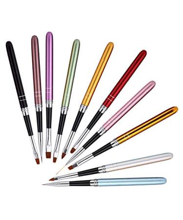 Desikixudy Nail Art Brushes Point Painting Pen Set Nail Art Tips Suitable for Home and Salon Use Tools 10 Pieces