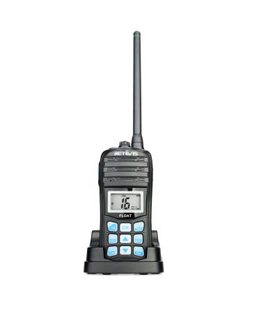 Retevis RT55 Handheld Marine Radio,Marine Two-Way Radios, Floating IP67 Submersible Waterproof,Vibration Drainage,NOAA Weather,International,LCD Screen,Emergency, Ship to Shore Radio for Boats Kayak