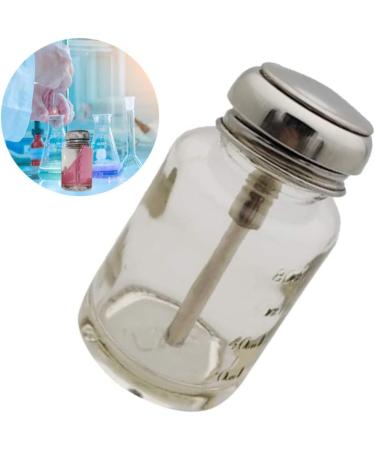 Push Glass Bottle Push Down Pump Alcohol Dispenser Pressed Bottle for Nail Polish Makeup Remover 80ML - Buy Online on SooperMarket.com