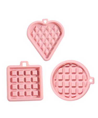 MAGICLULU 3pcs Mold Silicone Bakeware Cookie Silicone Baking Pad Heart Baking Pan Waffle Maker Mould Fondant Round Silicone Muffin Pan Silicone Waffle Mould Baking Tools Silica Gel Waffles 12X11X1.6CM Random Color