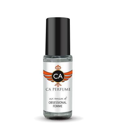 CA Perfume Impression of C Klein Obsessional Femme For Women Replica Fragrance Body Oil Dupes Alcohol-Free Aromatherapy Sample Travel Size Concentrated Long Lasting Roll-On 0.14 Fl Oz/4ml-X1