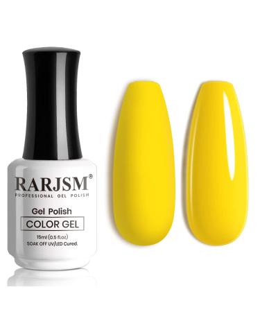 RARJSM Gel Nail Polish  15ML Lemon Yellow Nail Polish Summer Colors Nails Gel Soak Off UV LED Gel Nail Art Manicure Salon DIY at Home RAR165
