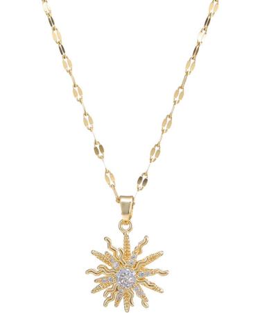 OralGos Rotating Cubic Zirconia Flower Pendant Necklace | Adjustable Choker Fashion Jewelry - International Shipping - Buy Online on SooperMarket.com