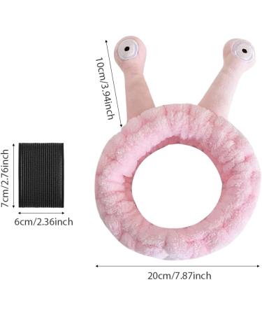 2 Pieces Spa Headband For Women Facial Makeup Head Band With Bangs hair pad Soft Head Wraps Snail Cartoon Headband Elastic Skincare Hair Band for Face Washing(Pink) - Buy Online on SooperMarket.com