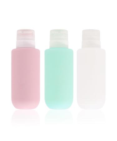 Naapesi silicone travel bottles 200ml set run -out trip empty container and travel toilet items set refillable liquid container for cream rinsing body care shampoo (3 pieces)