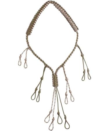 PSKOOK Duck Call Lanyard Paracord Hunting Goose Calls 12 Adjustable Loops Outdoor Predator Gear for Pheasant Waterfowl Hand Braided Necklace Khaki