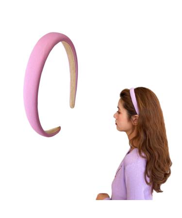 YALLNASL Chunky Padded Headbands Puffy Hairband for Women Sponge Wide Head bands Non Slip Padded Hair Bands for Womens Purple Hair Accessories Puffy Soft HeadBand for Women Girls black