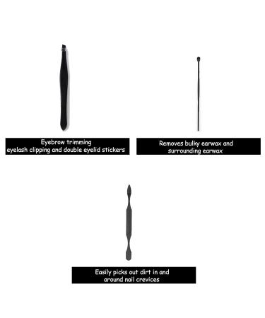 Ikadiya 7-Piece Professional Manicure Set - Durable Stainless Steel Nail Clips & Pedicure Essentials - Travel-Friendly & Stylish (Black) - Buy Online on SooperMarket.com