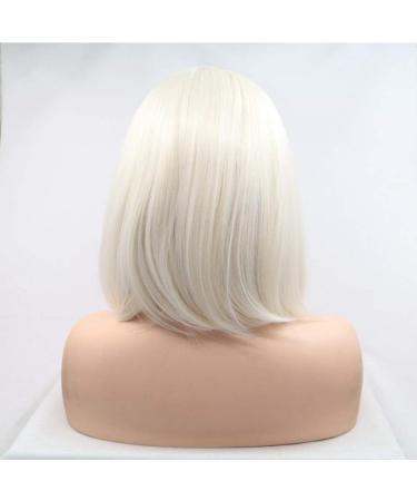 Buy SHIYID White Blonde Short Straight Lace Front Wig - Synthetic Heat Resistant Fiber for Women - Buy Online on SooperMarket.com