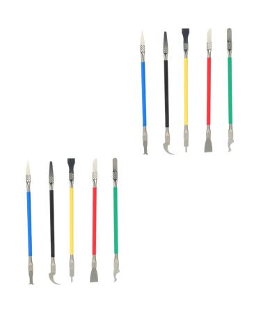 Hemoblo 10 STK SCHABER-KIT Mobile phone repair tool sticker remover for the cell phone mobile phone spy spy stick SCHABER for telephone repairs sticker for telephones stainless steel tablet chip