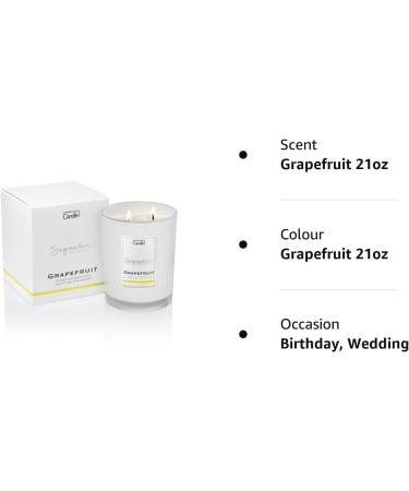 Luxury Grapefruit Scented Candle | 65 Hours Burn Time | Natural Wax Blend | Hotel Collection - Buy Online on SooperMarket.com