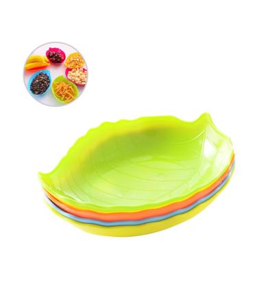 ABOOFAN 10pcs Fruit Plate Candy Snack Dish Kitchen Accessories Candy Plate Leaves