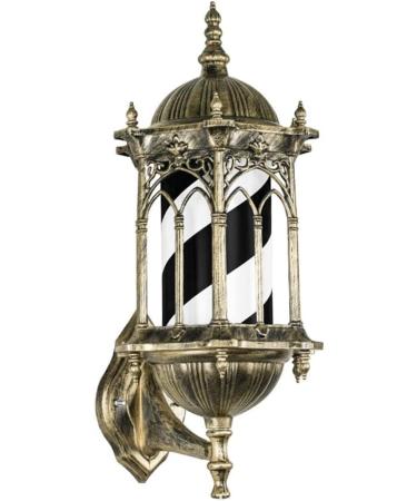 Barber Shop Pole Light Led Black White Stripes Illuminating Rotating Outdoor Waterproof Barber Shop Salon Sign Light Traditional Retro Waterproof Palace Wall Lamp