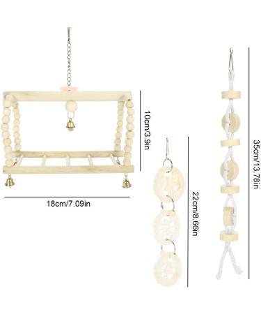 Yorgewd 7 Pack Bird Toys Natural Wood Small Bird Cage Toys Small Parrot Swing Chewing Toys for Budgies Small Parakeets Conures Love Birds Cockatiel Finches - Buy Online on SooperMarket.com