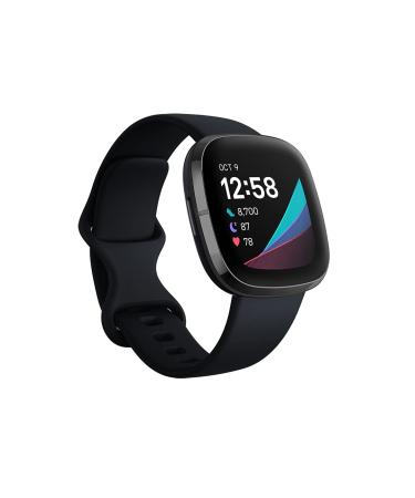 Fitbit Sense Advanced Smartwatch with Tools for Heart Health, Stress Management & Skin Temperature Trends, Carbon/Graphite, One Size (S & L Bands Included)