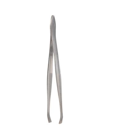Yuuinnter Silver Tone Slanted Flat Tip Metal Hair Eyebrow Tweezer Cosmetic Tool for Lady