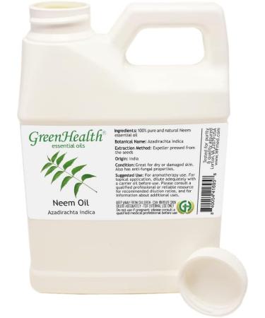 GreenHealth Neem Oil 16 fl oz - 100% Pure Cold Pressed for Skin and Hair - Buy Online on SooperMarket.com
