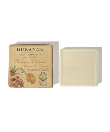 Durance Solid Marseille Soap With Organic Mandarin Essential Oil 100g Enriched With Olive Oil & Red Rice Extract Paraben-Free Solid Soap For All Skin Types