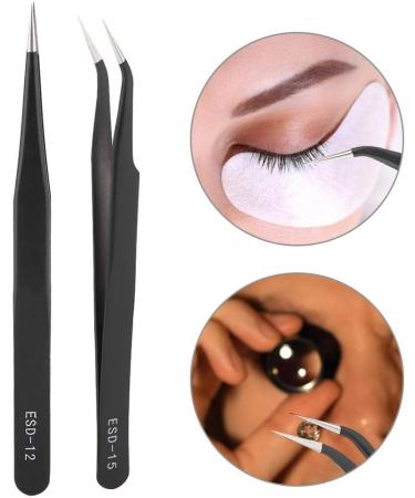 Stainless Steel Eyelashes Grafting Tweezers Makeup Tweezers Tool for Eyelashes Extension Nail Art Decoration for Professional Salon or Home Use(3#) - Buy Online on SooperMarket.com