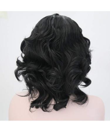 SHIYID Black Lace Front Wigs - Short Wavy Heat Resistant Synthetic Hair for Women | International Shipping - Buy Online on SooperMarket.com