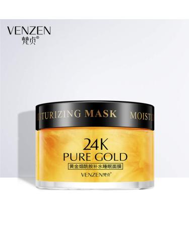 VENZEN 24K Pure Gold Niacinamide Hydrating Sleep Mask - Luxury Rejuvenation & Moisturizing Skin 120g | International Shipping Available - Buy Online on SooperMarket.com