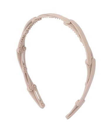 Foldable Headband Compact Folding Headband Retractable Pocket Headband Hair Hoops Headpiece for Girls(Khaki)
