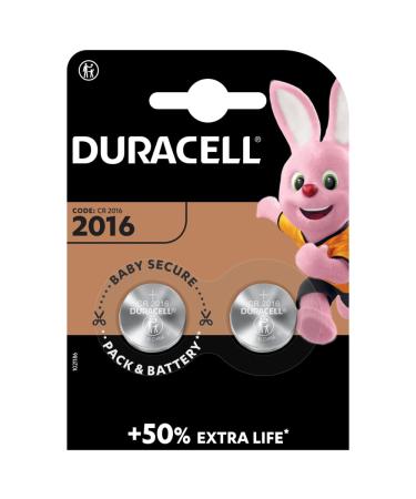 Duracell Button Lith Batt 3V Pk2 DL2016