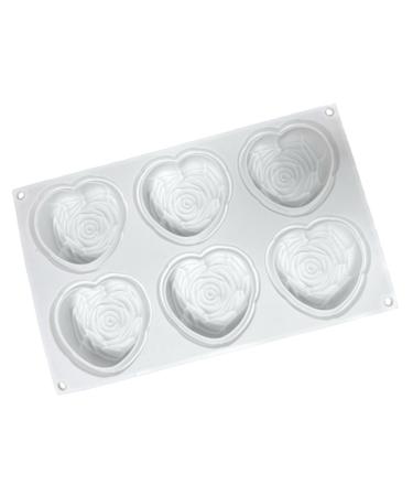 HOMSFOU Love Rose Mold Butter Molds Cake Stencils Love Heart Mini Ice Cube Trays Candy Molds Silicone Molds for Candles Pallets Heart Silicone Molds Multipurpose 3D Flower Model Silica Gel