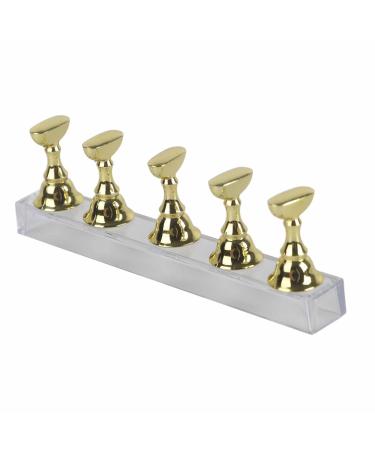 Nail 14 9 2 Display Stand for False Nails Nail Art Practice Gold Magnetic Nail Shelf