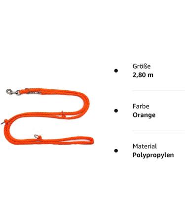Buy Double Dog Leash for Medium Dogs - 2.80m Training Leash in Orange | 39+ Colors Available | Stable & Durable Design - Buy Online on SooperMarket.com