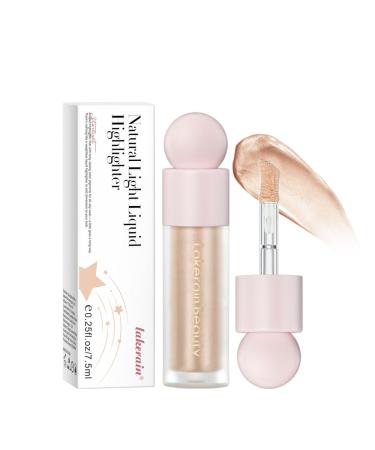 Liquid Highlighter Cream Highlighter Natural Light Face Body Glow Makeup Face Brightens Liquid Highlighter Festival Party MakeUp ( # 02 1PCS) # 02 1 G (1 Pack)