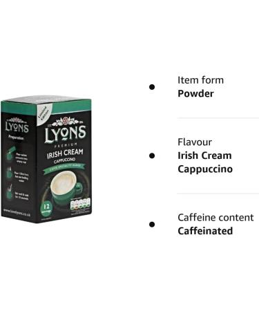 Lyons Premium Instant Coffee Bag Sachets | FabFinds Assorted Gift Mug (Irish Cream Cappuccino 8X 12Sachets) - Buy Online on SooperMarket.com