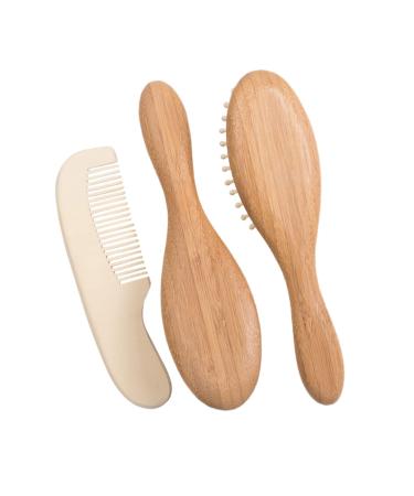 Healeved Hair Brush for Kids Newborn Bath Set Tool Set for Toddlers 3pcs Wooden Toddlers Comb Baby Bath Time Brush Shampoo Massager Brush Baby Hair Comb Baby Shower Brush Baby Bathing Tools