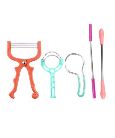 JZK 5X Facial Hair Remover Tool for Women and Men Spring Threading Tool for face Hair/Upper Lip Hair/Eyebrows Spring Facial epilator Manual Ladies Facial Fluff Remover