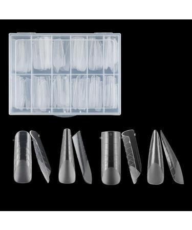 Duals Forms Acrylic Nail System UV Gel Nail Mold Full Cover Fasle Nail Tips Nail Form French Extension Tips Stickers Duals Forms Nail Mold For Uv Gel For Toes Multi-Color