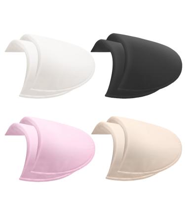 4 Pairs Set-in Shoulder Pads Sewing Sponge Shoulder Pad Thin Shoulder Enhancer for Round Shoulders Women Blazer T-Shirt Dresses Sewing Accessories (Black + White+ Pink+ Skin)
