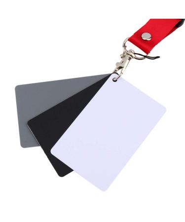3 in 1 18% Digital Photography Exposure Color Balance Card Set Gray/White/Black for Digital and Film Photography