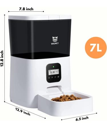 WOPET Automatic Cat Feeder Timed Dog Feeder Pet Food Dispenser with Desiccant Bag for Dry Food Programmable Portion Control & Voice Recorder for Small / Medium Pets White - Buy Online on SooperMarket.com