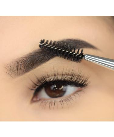 Duo Eyebrow Brush & Spoolie by Impora London. Flat Angled Brush Perfect for Lining / Shaping Brows. Use with Gel Cream or Powder Colours. Spoolie for Brows or Lashes. - Buy Online on SooperMarket.com