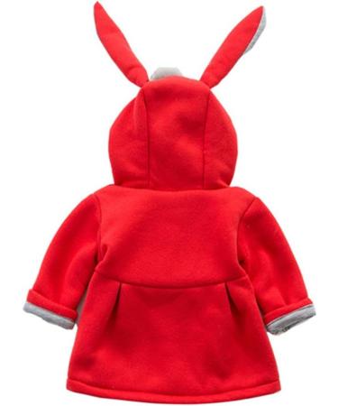 Cute Rabbit Ears Hooded Baby Girl Cloak Coat | TMEOG Newborn Toddler Outwear Winter Clothes 18-24 Months Red - Buy Online on SooperMarket.com