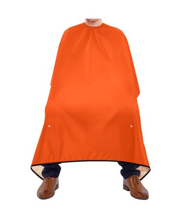 Hair Cutting Cape for Men Plain Orange Solid Color Barber Cape Adjustable Neck Size Professional Salon Cape