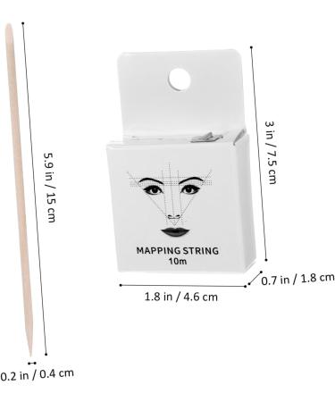 WOONEKY 1 set string Thread Drawing with Line Supply Precise Eyebrow Wooden Marking Beauty Sticks Mapping - Buy Online on SooperMarket.com