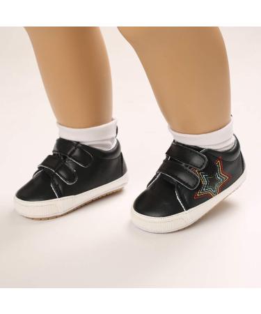 Cheerful Mario Baby First Walking Shoes - Soft PU Leather Prewalkers 3-6 Months (Black Star) - Buy Online on SooperMarket.com